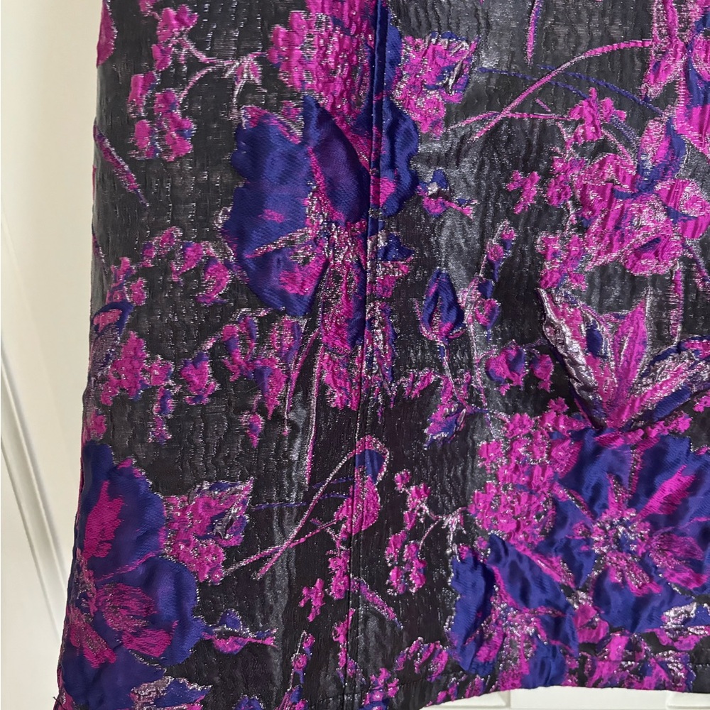 THML Black Dress with Pink and Purple Floral Accents